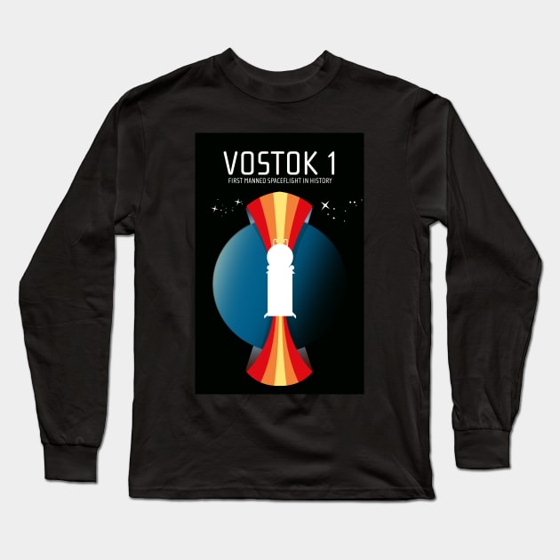 Vostok 1 Space art Long Sleeve T-Shirt by nickemporium1